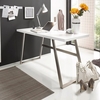 helena computer desk rectangular in matt white with metal frame