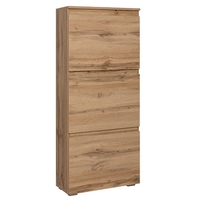 Hilary Wooden Shoe Storage Cabinet In Golden Oak