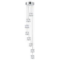 ice cube led 8 lights multi drop pendant light in chrome