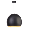 Industrial 1 Light 40cm Ball Pendant In Matt Black