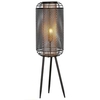 industrial large floor lamp in black and gold