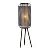 industrial small floor lamp in black and gold
