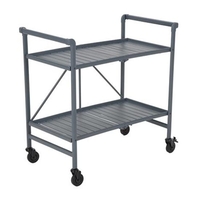 Intellifit Folding Drinks Trolley In Grey With 2 Shelves