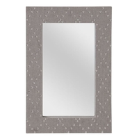 Intercrus Rectangular Small Wall Mirror In Stone Linen Frame