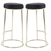 intercrus tall black velvet bar stools with gold frame in a pair