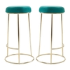 intercrus tall green velvet bar stools with gold frame in a pair