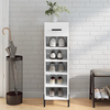 iris high gloss shoe storage cabinet with 1 drawer in white