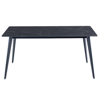 iris sintered stone dining table large in mooney black