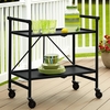 Itelia Folding Drinks Trolley In Black With 2 Shelves