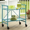 Itelia Folding Drinks Trolley In Teal With 2 Shelves