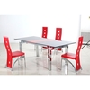Jamelia Glass Extending Black/Red Dining Table Only