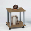 Jango11 End Table In Walnut With Wheels