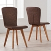 Javelin Brown Faux Leather Dining Chairs With Oak Legs In A Pair