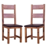 Javelin Dining Chair In Brown Faux Leather in A Pair