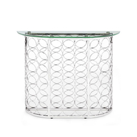 Kayla Glass Console Table In Clear With Chrome Finish Base