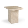 Kempton Wooden Marble Effect Lamp Table Square In Cream