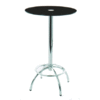 Konix Bar Table With Black Glass And Chrome Legs