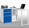 Lacy Wooden Corner Computer Desks In White And Blue With Storage