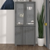 Laddie Pinewood Display Cabinet With 4 Doors In Dark Grey