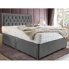 Lasso Plush Velvet Divan Small Double Bed In Grey