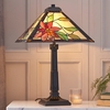 Lelani Medium Tiffany Glass Table Lamp In Matt Black