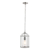 lembeth 1 light clear glass pendant light in satin nickel