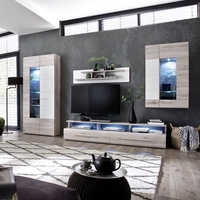 Lerida Living Room Furniture Set In Sand Oak With LED