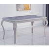 Liyam 140cm Marble Dining Table In White With Chrome Legs
