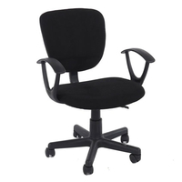 Loft Fabric Study Chair In Black With Black Base