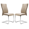 Lofter Cappuccino And Brown Faux Leather Dining Chairs In Pair