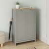 loftus wooden shoe storage cabinet with 2 doors in grey