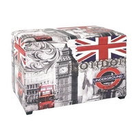 London Contemporary Style Colorful Trunk Bench With Storage