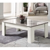lorenz coffee table rectangular in marble and white high gloss