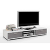 Lorenz LCD TV Stand in White Gloss With 2 Drawer in Grey Fronts