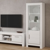 lorenz right hand gloss display cabinet in white and led