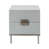 lucy wooden bedside cabinet with 2 drawers in grey oak