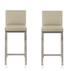 Ludlow Bar Stool In Beige Faux Leather In A Pair