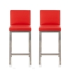Ludlow Bar Stool In Red Faux Leather In A Pair