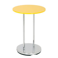 Lupus Round End Table Yellow and Chrome,  33960