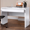 Luxor High Gloss Computer Desk In White With Full Length Drawer