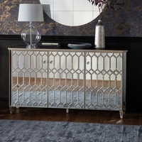 Madehurst Mirrored Sideboard In Clear With 3 Doors