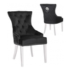Madison Black Velvet Dining Chairs In Pair