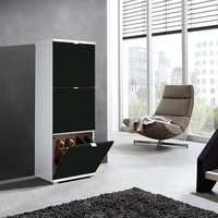 Madison Medium Shoe Storage Cabinet With Matt Black Fronts