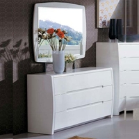 Madrid 3 Drawer White High Gloss Dresser With Mirror