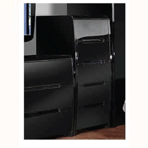 Madrid Chest Of Drawers In High Gloss Black With 5 Drawers