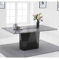 Malina Rectangular Marble Dining Table In Light Grey