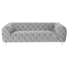 Malpick Velvet Upholstered 3 Seater Sofa In Mink