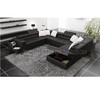 Malta Black Leather Sectional Sofa