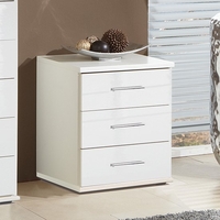 Malta Chest Of Drawers In High Gloss White With 3 Drawers