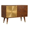 Manila Wooden Sideboard In Chestnut And Gold
